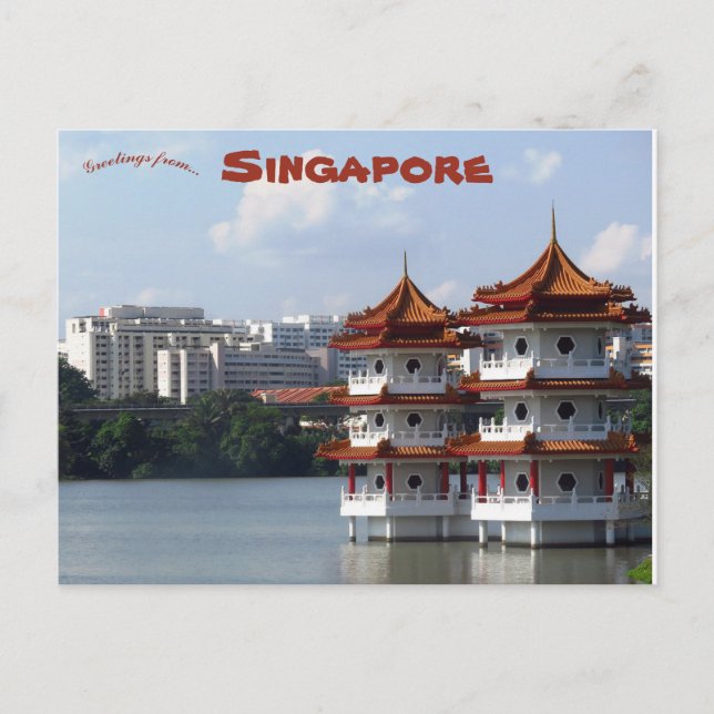 Twin Pagodas Chinese Garden Singapur Postkarte (Vorderseite)