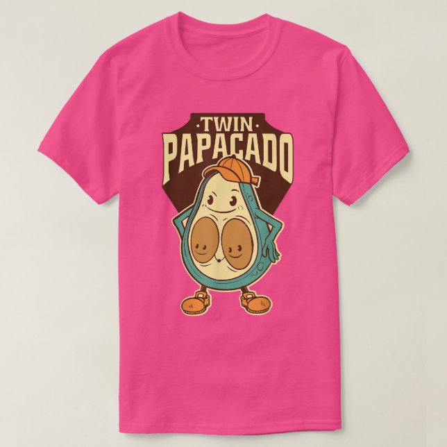 Twin Papacado Avocado Vater Daddy Fathers Day und  T-Shirt (Design vorne)