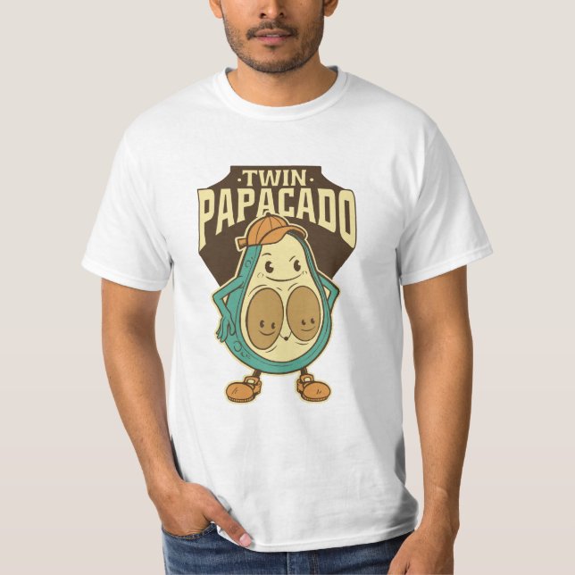 Twin Papacado Avocado Vater Vater T-Shirt (Vorderseite)