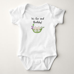Twin Peas in a Pod 2e Anniversaire T-shirts et cad