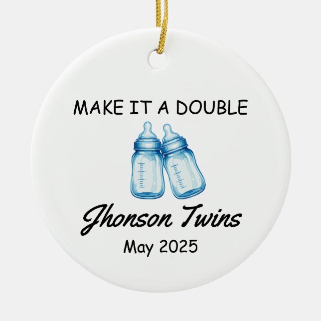 Twin Pregnancy Announcement Ornament (Vorne)
