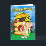 Twin Sister Birthday Card Süsse Pie Maus mit mi Karte<br><div class="desc">Twin Sister Geburtstagskarte Süsse Pie Maus mit Mäusen im Käsehaus</div>