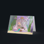 Twin Sister Birthday Karte mit wenig Meerjungfrau<br><div class="desc">Twin Sister Birthday Card mit kleiner Meerjungfrau und Fischfreunden</div>
