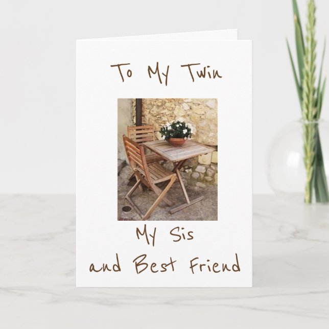 ****TWIN*** SISTER UND BESTER FREUND FREUEN SICH A KARTE (Vorderseite)