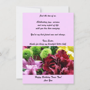 Twin Sisters Anniversaire Carte de voeux plate