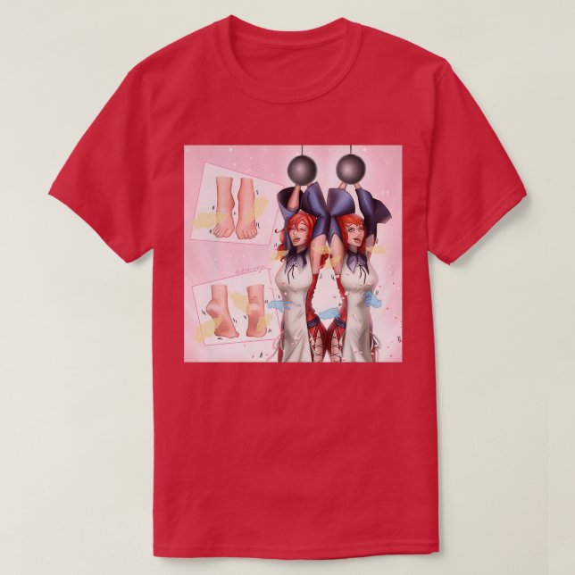 Twin Sisters Tickling Feet T-Shirt (Design vorne)