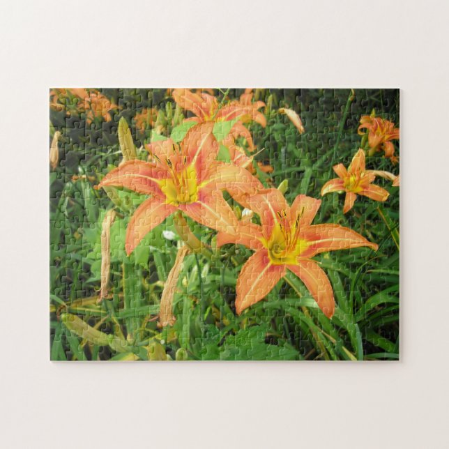 "Twin Tiger Lilies" Jigsaw Puzzle (Horizontal)