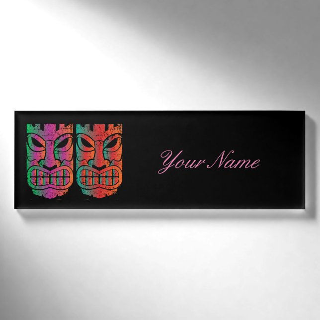 Twin Tiki Skulptur Thunder_Cove Namenschild (Vorderseite)