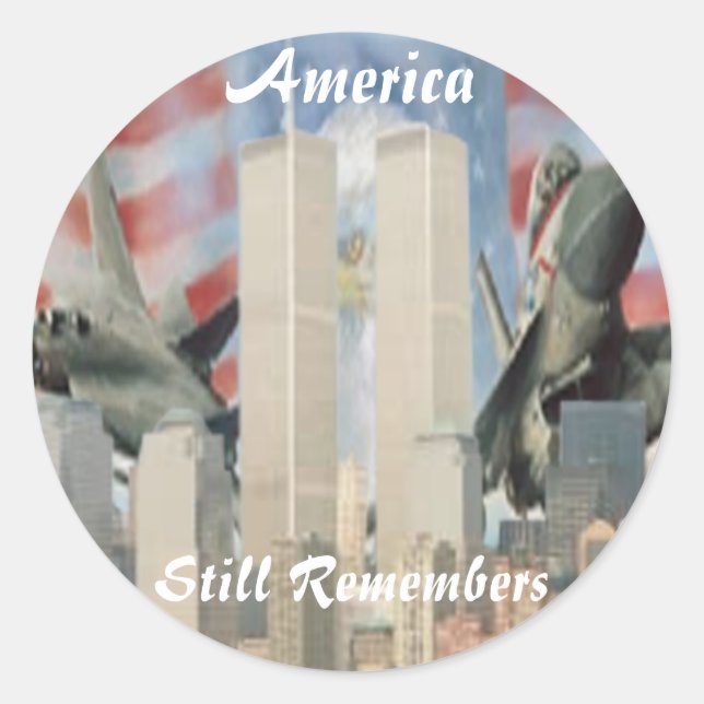 Twin Towers 9/11 Erinnerungsaufkleber Runder Aufkleber (Vorderseite)