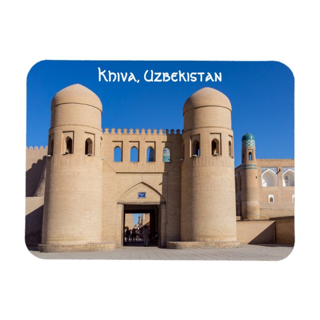 Twin-turreted West Gate - Chiwa, Usbekistan Magnet (Horizontal)