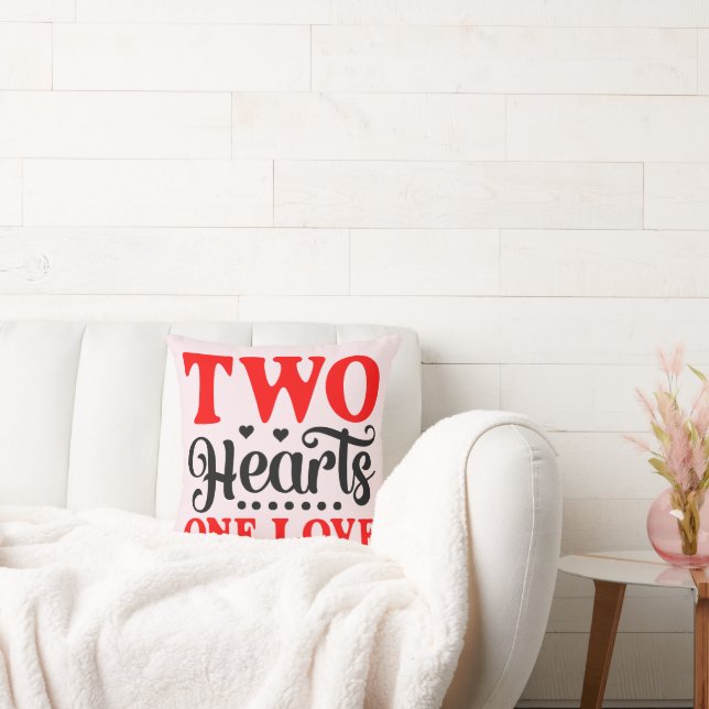 Twin Valentines- Two Hearts One Love Pillow Kissen (Liege)