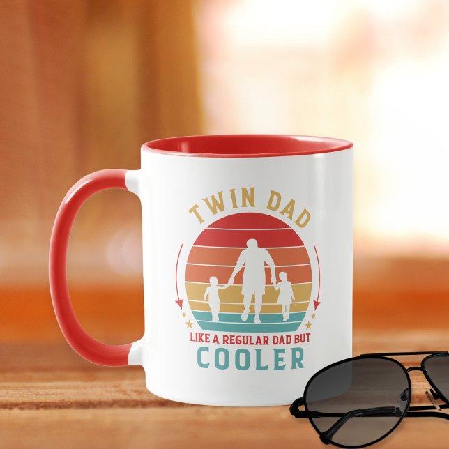 Twin Vater Retro Sunset Coffee Tasse (Ther perfect Father's Day, Christmas, Birthday or "just because" gift for the twin dad in your life.)