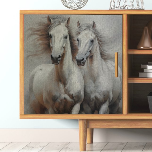 Twin White Wild Horse Decoupage Tissue Paper Seidenpapier (Von Creator hochgeladen)