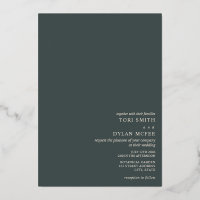 Twine Globes Emerald Mariage Foil Invitation