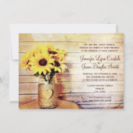 Twine Wrapped Mason Jar Sunflower Wedites Einladung