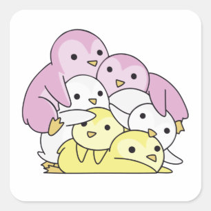 Twink Flag Pride Lgbtq Niedlich Pinguin Quadratischer Aufkleber