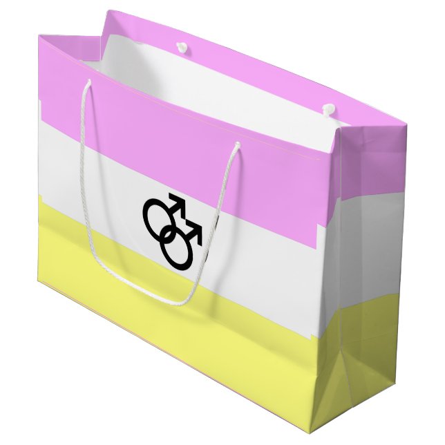 Twink Pride Flag Große Geschenktüte (Vorderseite Schrägansicht)