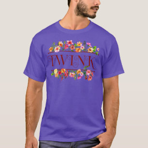 Twink Shirt Funny Floral Print Niedlich Ironic Rud