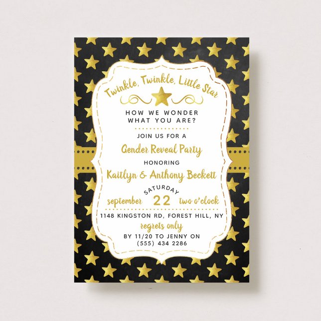Twink, Twinkle Little Star Gender Reveal Party Einladung (Von Creator hochgeladen)