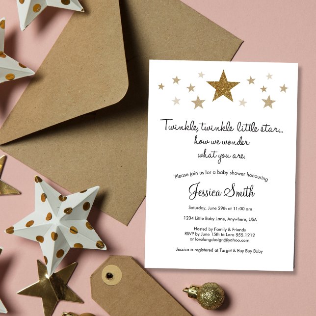 Twinke Twinkle Little Star Baby Shower Einladung (Von Creator hochgeladen)