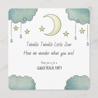 Twinke Twinkle Star Gender Reveal Babydusche Einladung