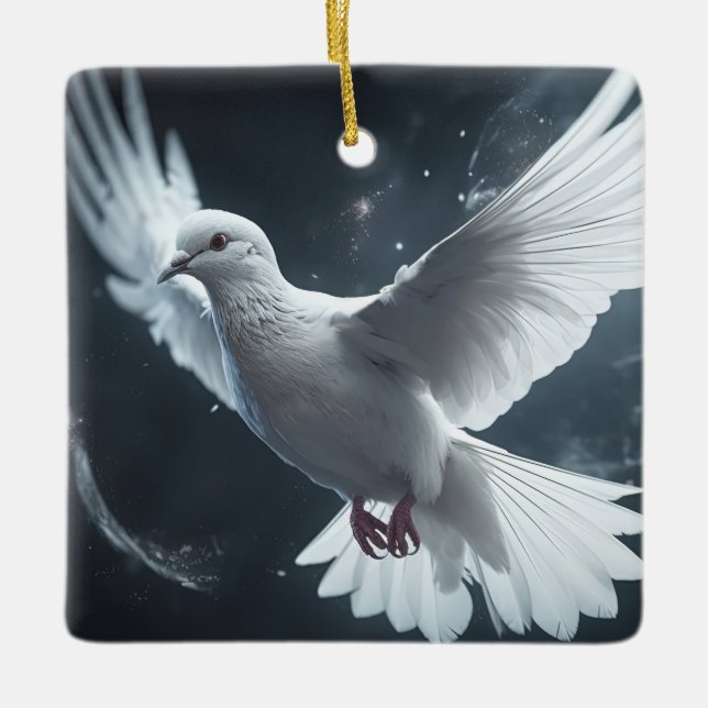 Twinklampen weiße Friedenstruppe Keramikornament (Vorderseite)