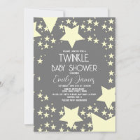 Twinkle Baby Dusche Gelbe Sterne Grau Hintergrund
