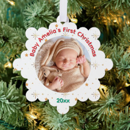 Twinkle Baby's First Christmas Name und Jahr Ornament Karte
