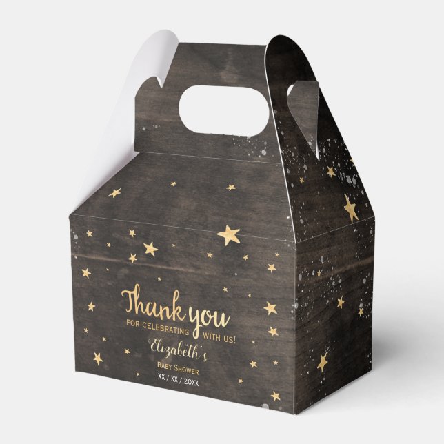 Twinkle binkle rustikales Holz Unisex Babydusche Geschenkschachtel (Vorderseite)
