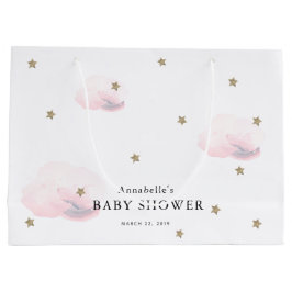 Twinkle Gold Stars & Pink Clouds Kinderdusche Große Geschenktüte