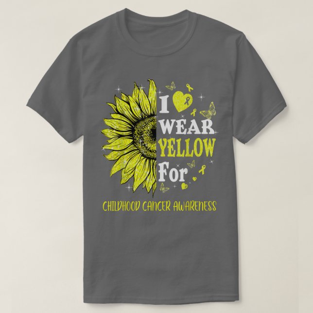 Twinkle Herz Sonnenblumen Kinderkrebs Bewusstsein T-Shirt (Design vorne)