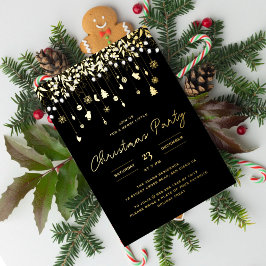 Twinkle Lamplight Modernes Night Weihnachts-Party Folieneinladung