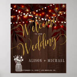 Twinkle Leuchten rustikale Hochzeit im Herbst Begr Poster