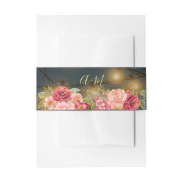 Twinkle Lichter Rosa Rosenblüte Mono Hochzeit Einladungsbanderole