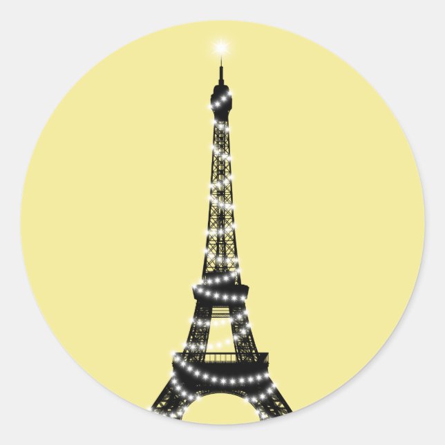 Twinkle Light Eiffel Tower Sticker - gelb (Vorderseite)
