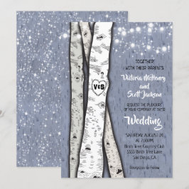 Twinkle lights Birch Tree Hochzeitseinladungen Einladung