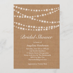 Twinkle Lights Bridal Shower Invitation sur Burlap