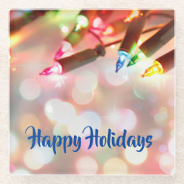 Twinkle Lights Christmas Bokeh in mehreren Farben Glasuntersetzer