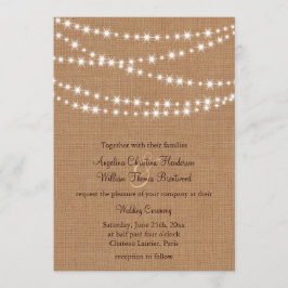 Twinkle Lights Hochzeitseinladung auf Burlap Einladung