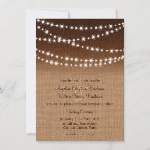 Twinkle Lights Hochzeitseinladung auf schattiger B Einladung