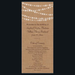 Twinkle Lights on Burlap Wedding Programm<br><div class="desc">Schöne Tinkle-Lichter auf einem illustrierten Berg-Hintergrund,  betonen dieses Hochzeitsprogramm.</div>
