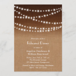 Twinkle Lights Probe Dinner am schattigen Burlap Einladung