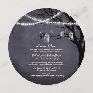 Twinkle Lights Rustikaler Nachtbaum Menükarte