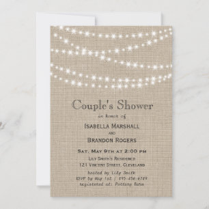 Twinkle Lights Typografie Couple's Shower Einladun Einladung