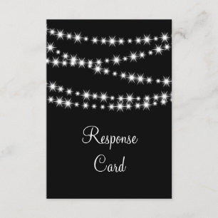 Twinkle Lights UAWG mit Menü (schwarz) RSVP Karte