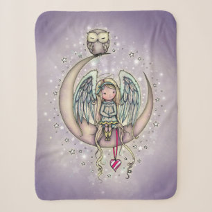 Twinkle Little Angel und Owl on Lavender Sherpadecke