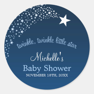 Twinkle Little Shooting Star Baby Dusche Runder Aufkleber