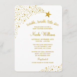 Twinkle Little Shooting Star Imitats Gold Baby Dus Einladung