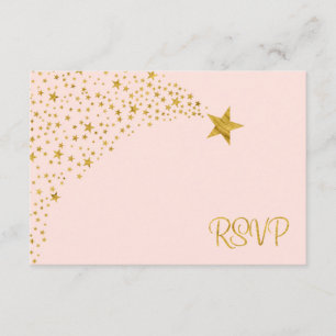 Twinkle Little Shooting Star Pink Gold UAWG RSVP Karte