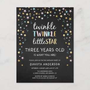 Twinkle Little Star 3 Jahre alt ist das, was Sie s Einladungspostkarte